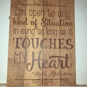 Wooden wall plaque with Music quote